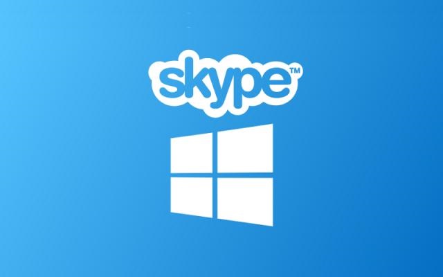 Logos de Skype y Windows sobre fondo azul